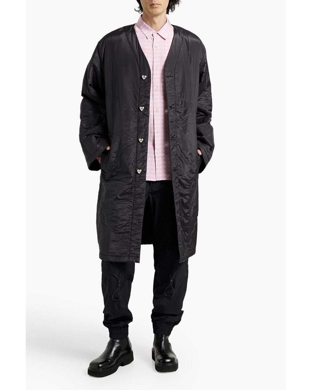 Acne Black Shell Coat for men