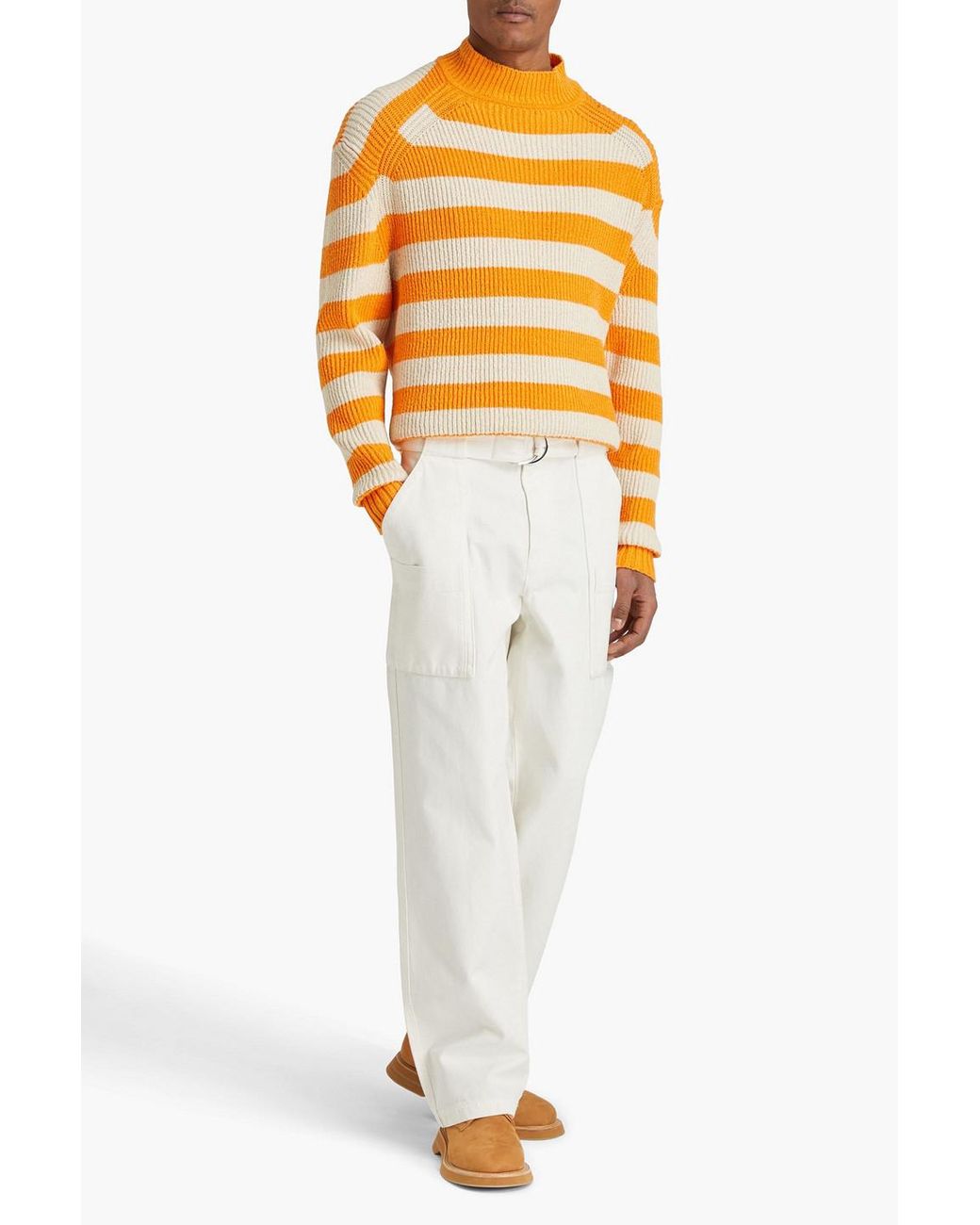 J.W. Anderson White Belted Cotton-canvas Cargo Pants for men