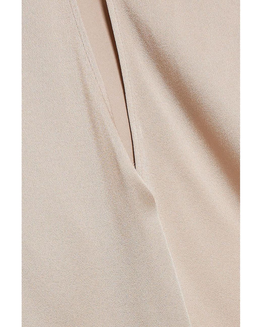 Stella McCartney Natural Mia Ruffle-Trimmed Satin Mini Dress