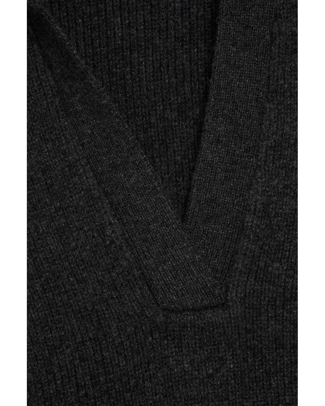 NAADAM Black Cashmere Polo Sweater