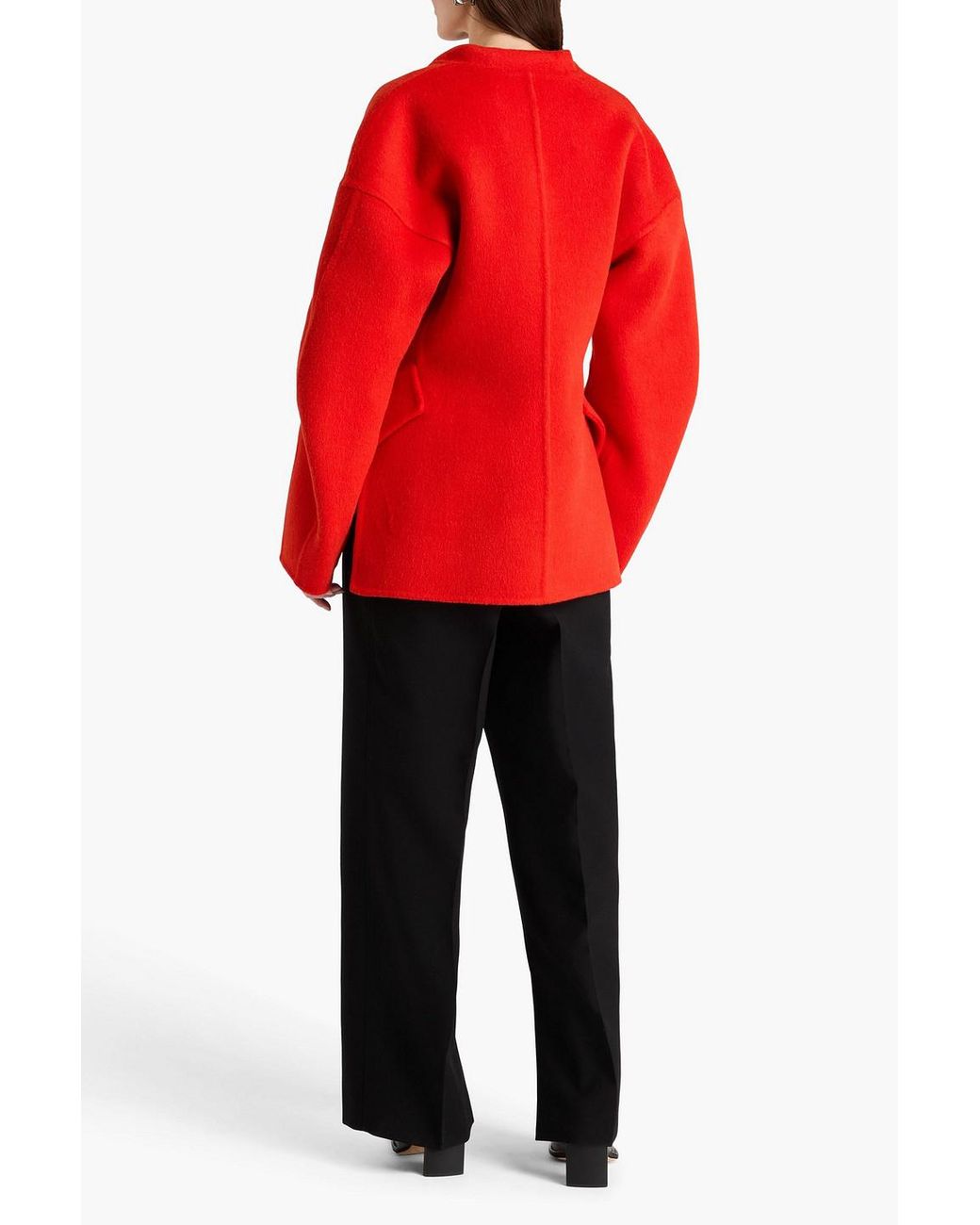 Jil Sander Red Alpaca-Blend Felt Coat