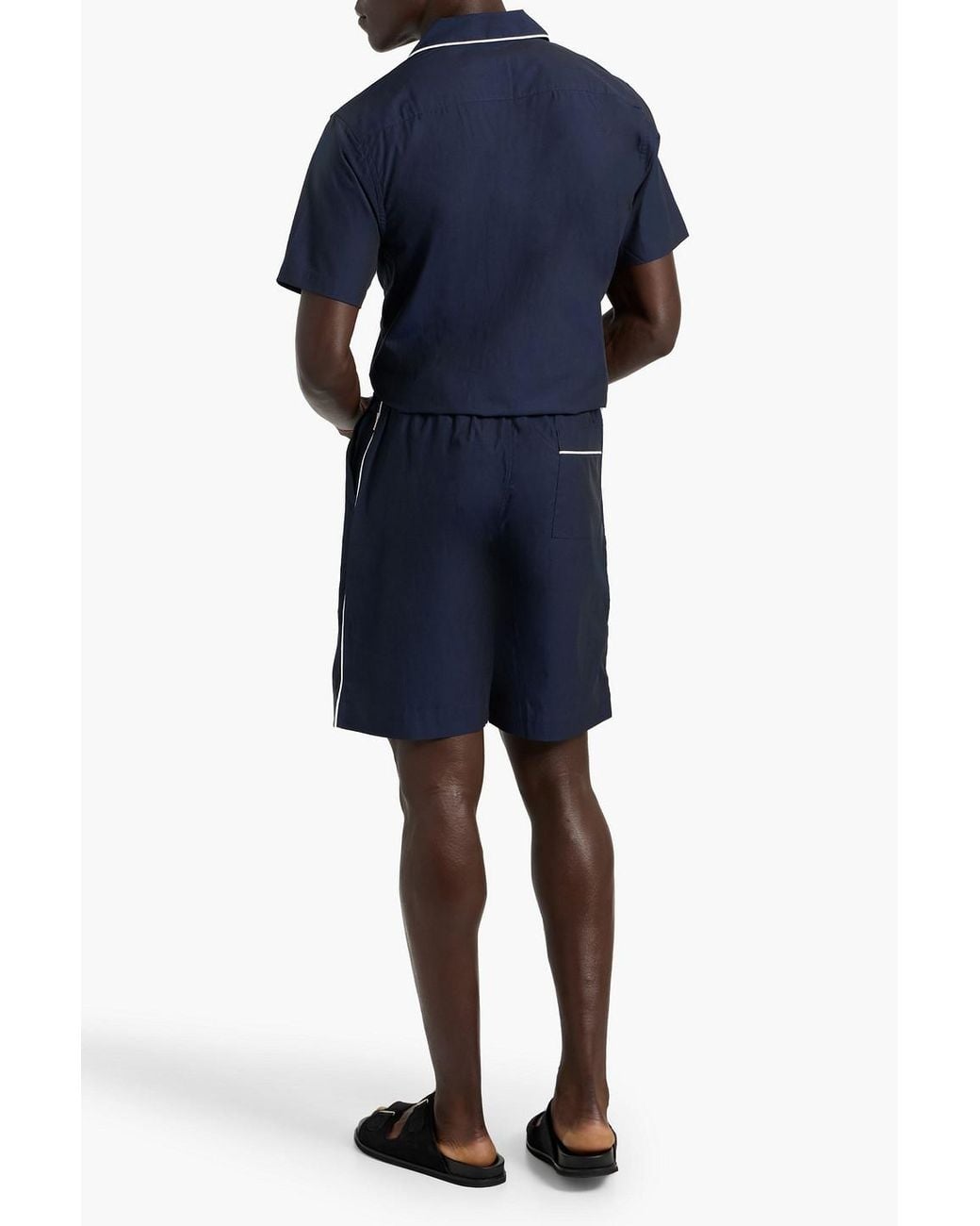 Orlebar Brown Blue Cotton-Poplin Drawstring Shorts for men