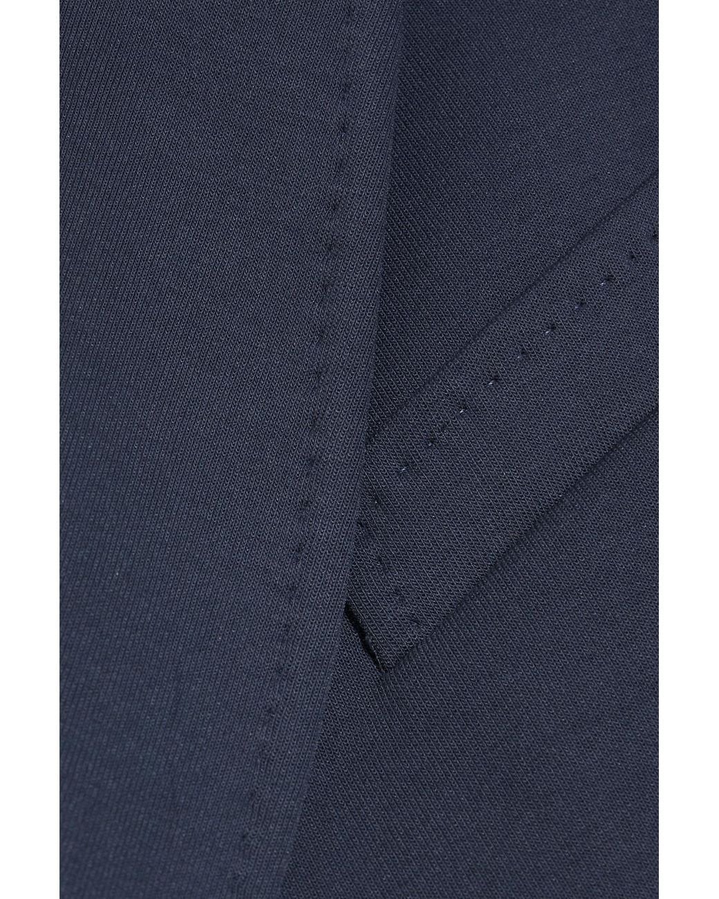 Weekend by Maxmara Blue Gueli Double-Breasted Cotton-Blend Jersey Blazer