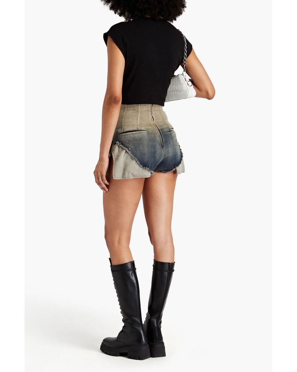 Rick Owens Natural Denim Shorts
