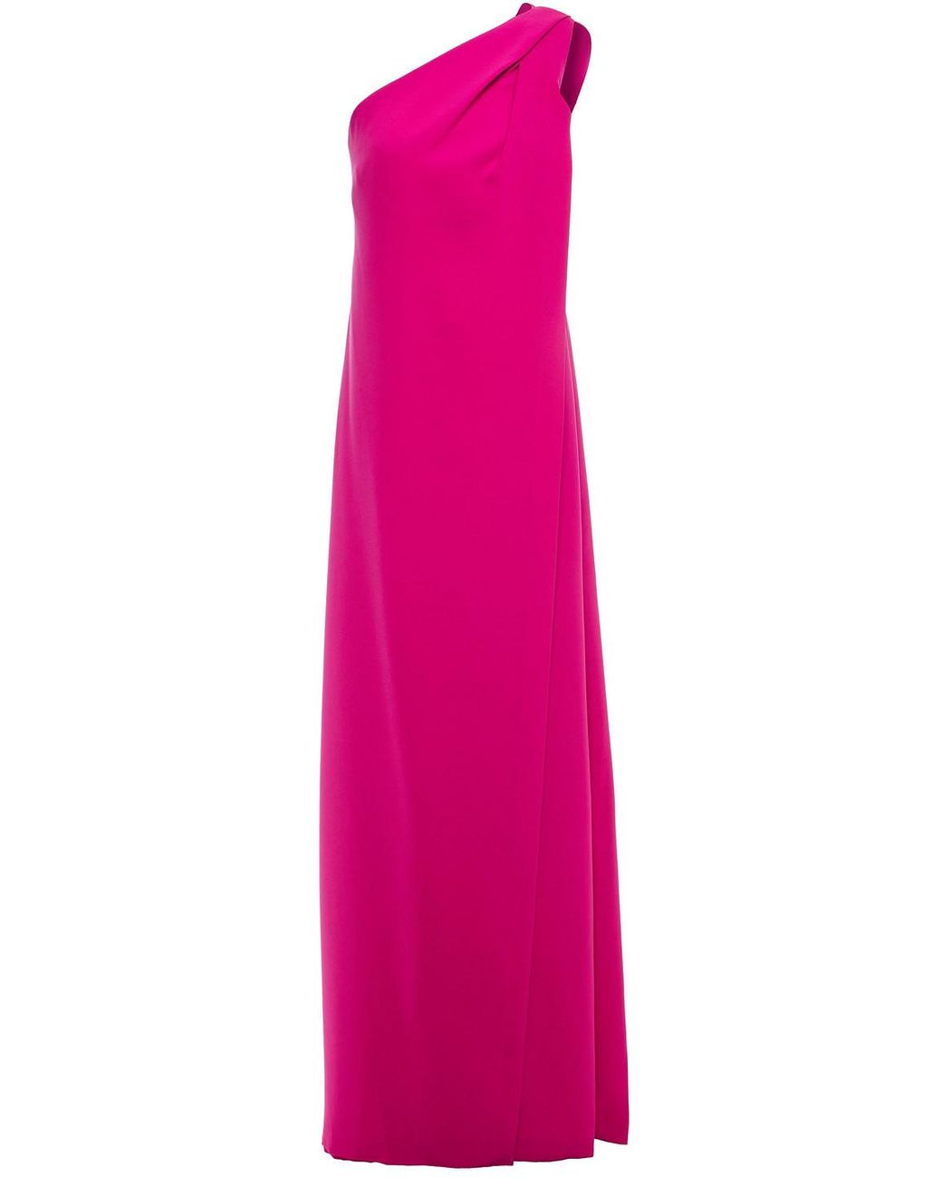 Halston Synthetic Mariel One-shoulder Pleated Crepe Gown in Fuchsia ...