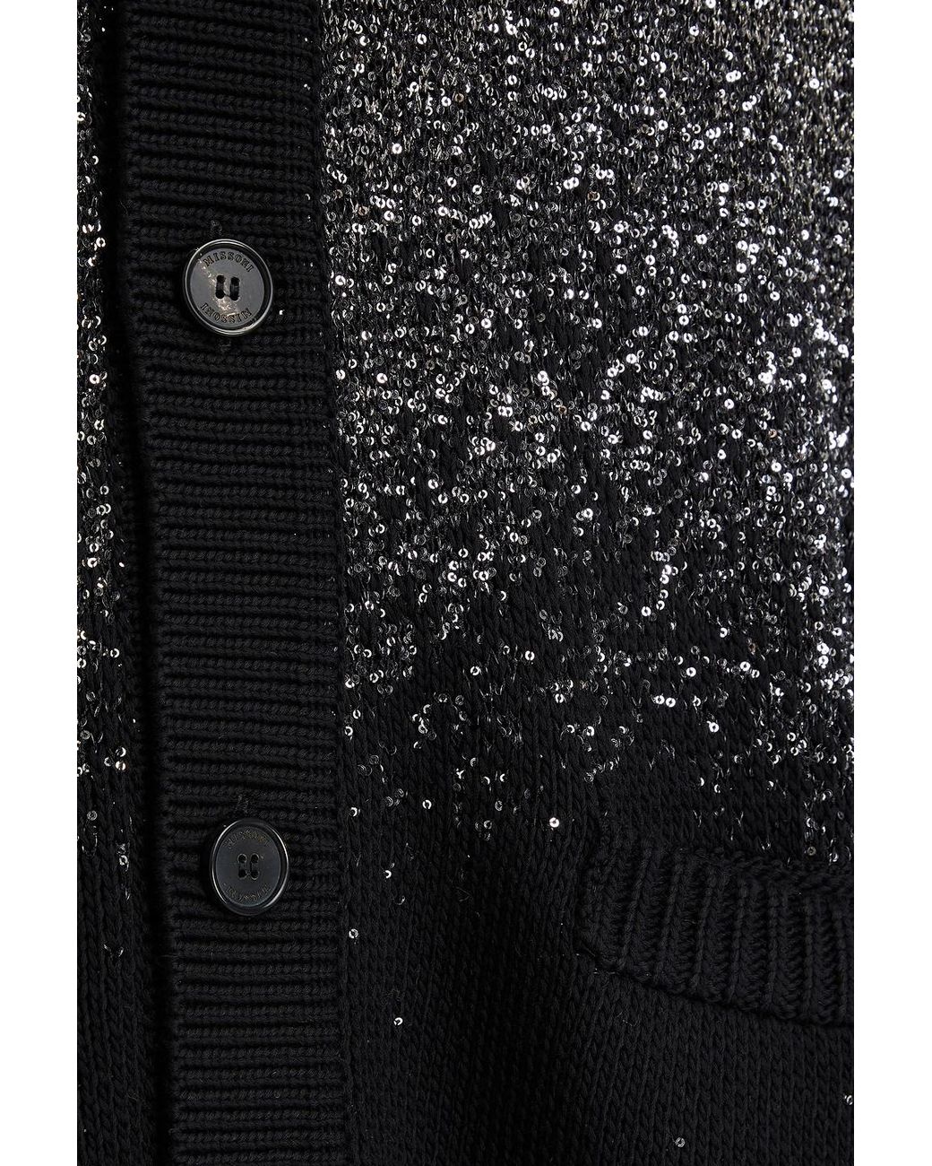 Missoni Black Sequin-embellished Metallic Knitted Cardigan for men