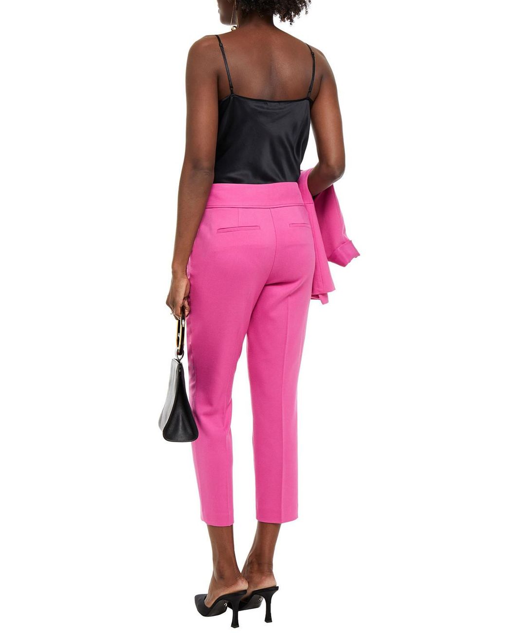 Rachel Zoe Pink Cropped Twill Slim-leg Pants