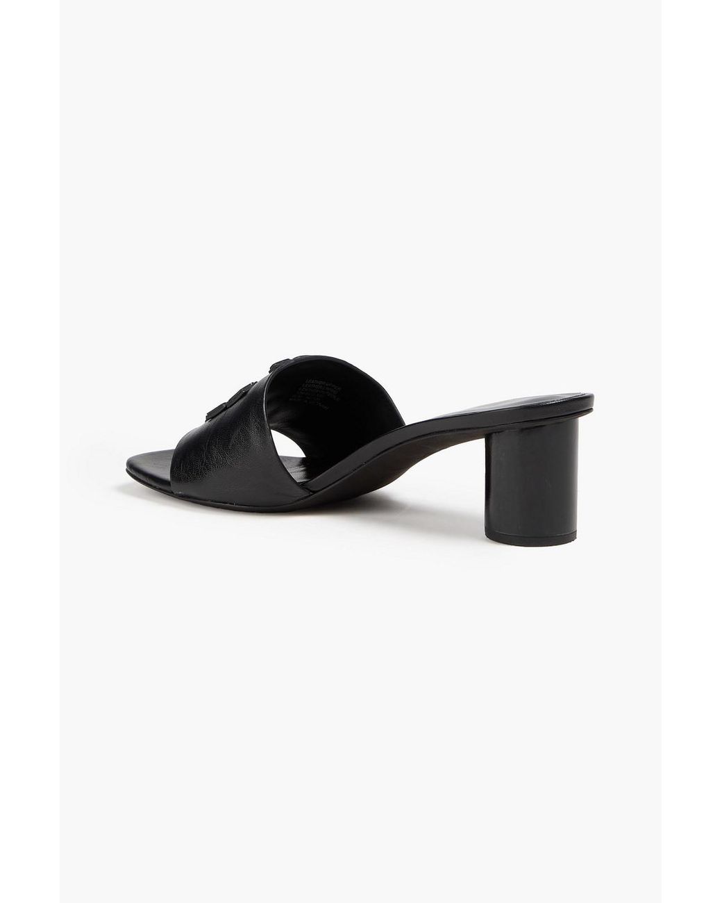 Tory Burch Black Appliquéd Leather Mules