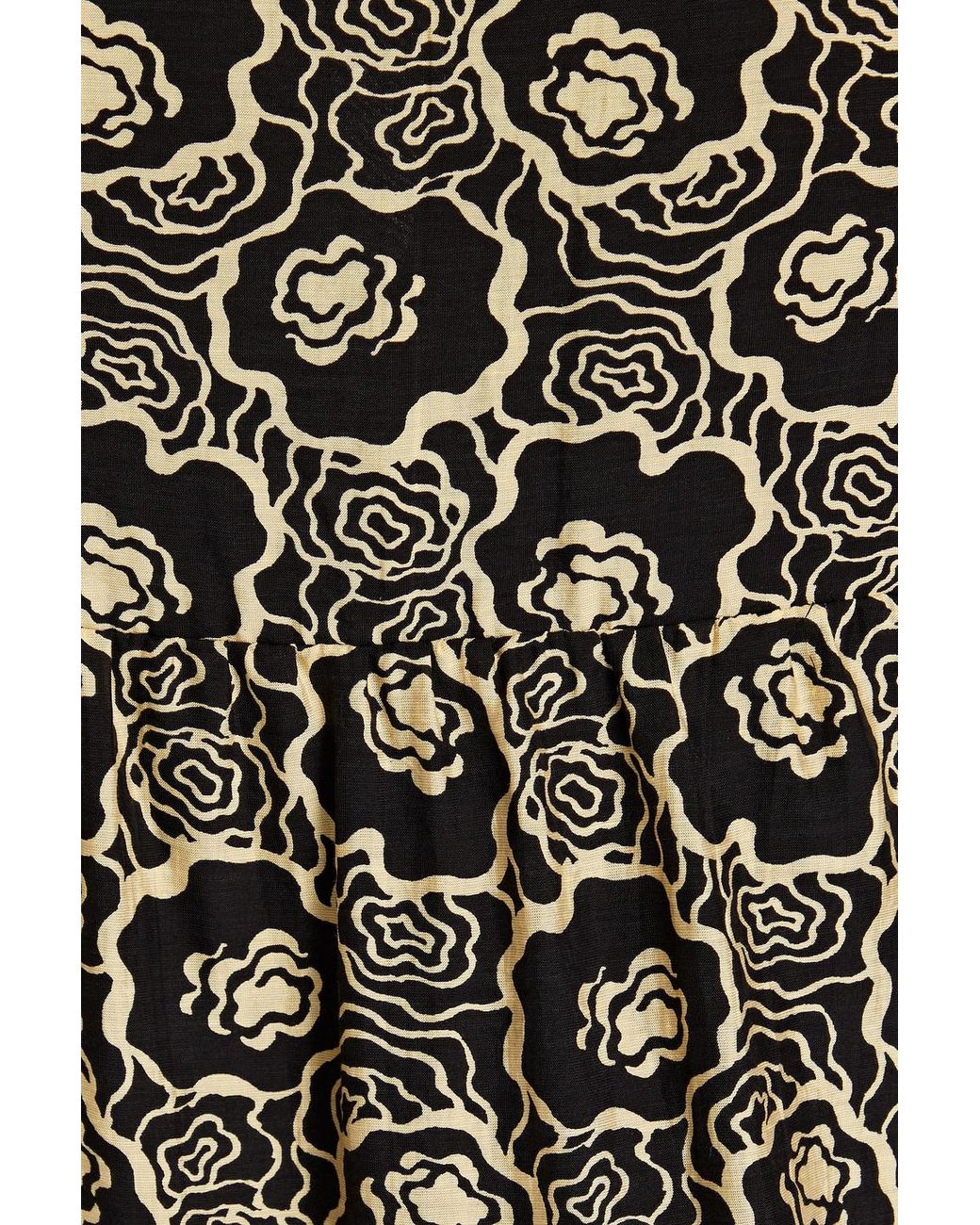 Ba&sh Black Gabie Lace-up Floral-print Lyocell-blend Dress