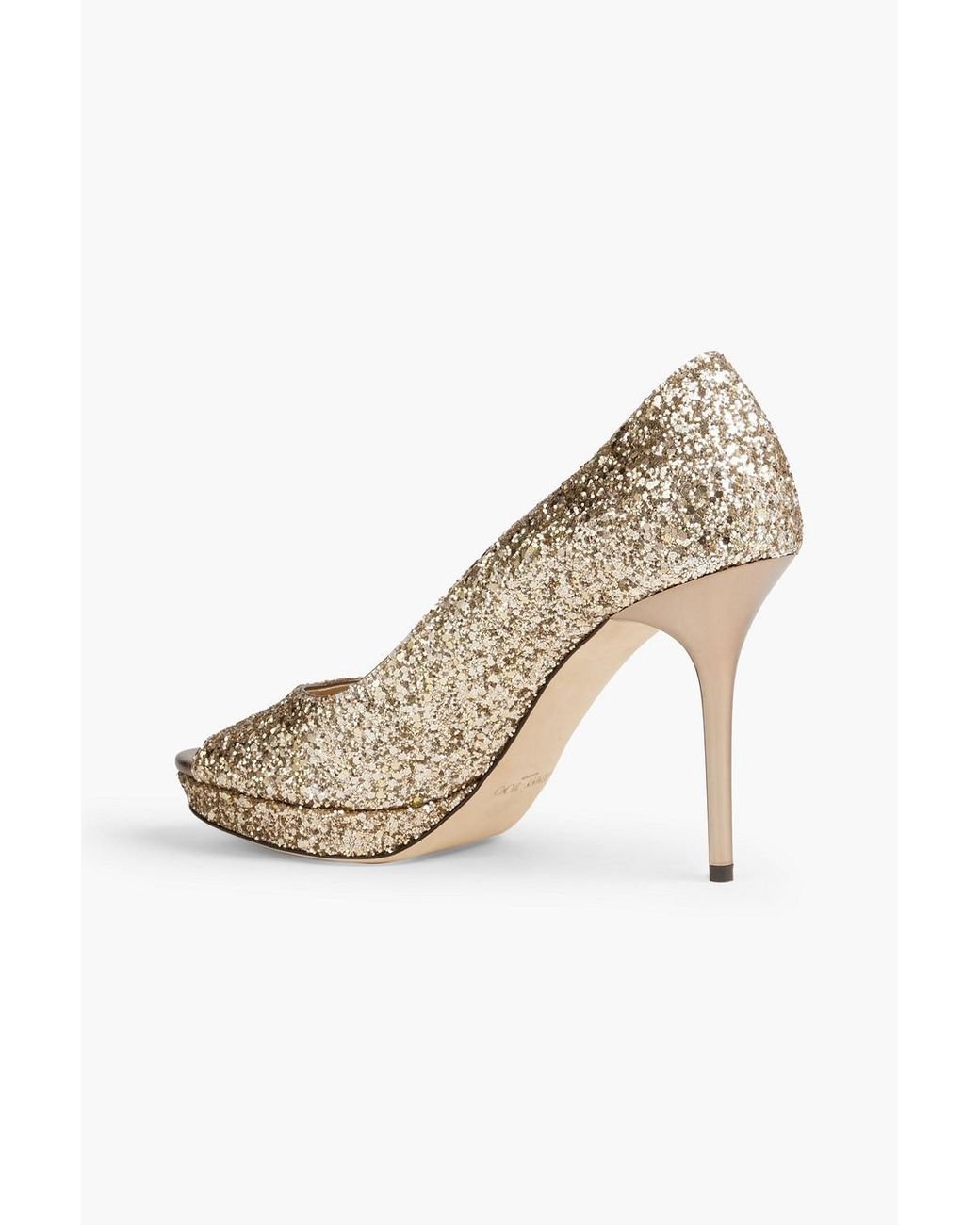 Jimmy Choo Luna 100 Glittered Woven Platform Pumps Lyst