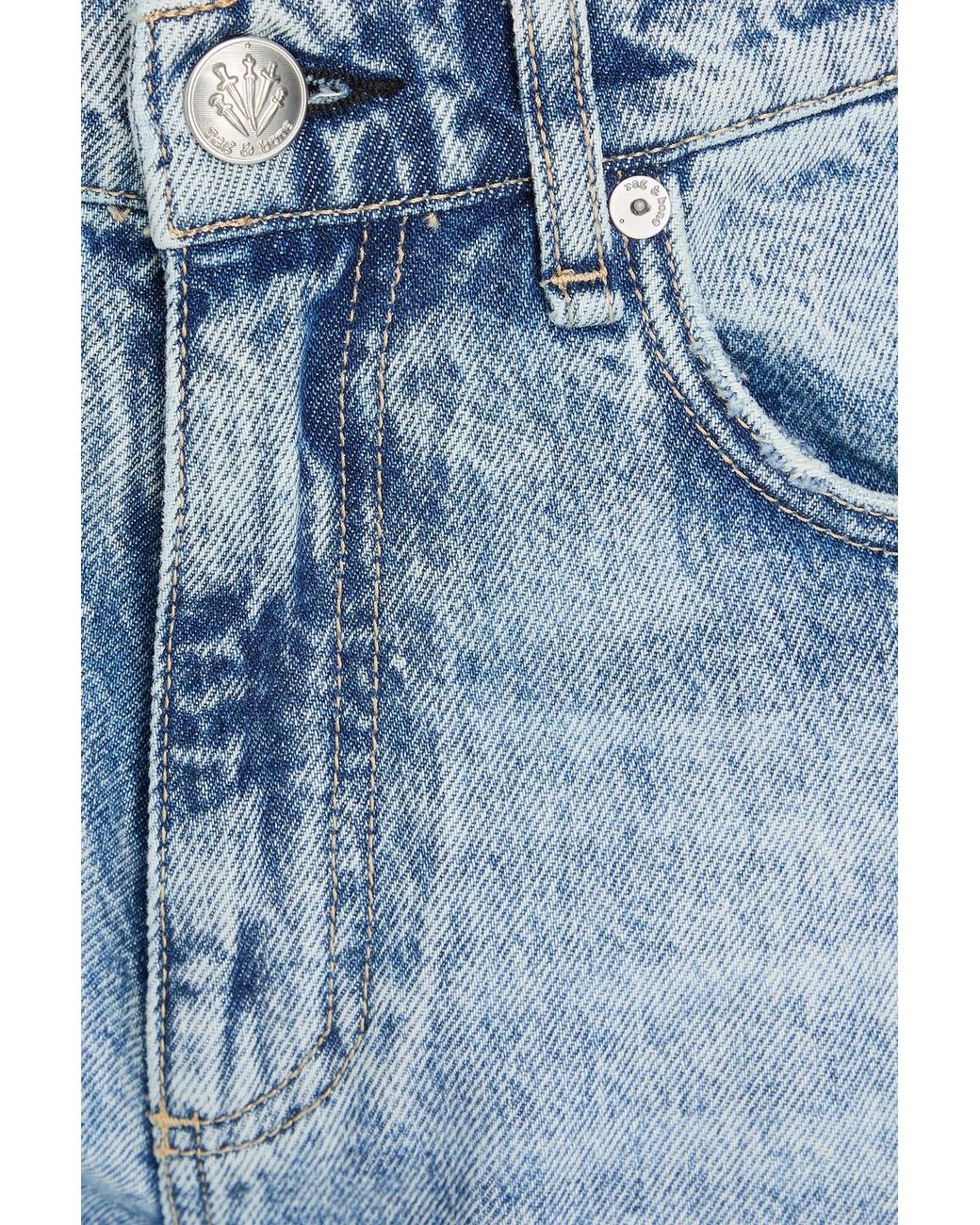 Rag & Bone Blue Sofie High-Rise Wide-Leg Jeans