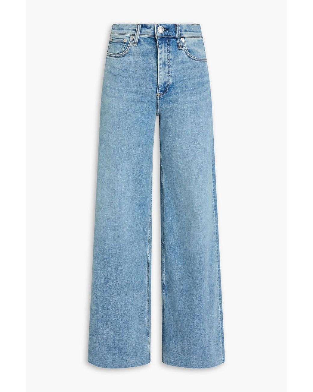 Rag & Bone Blue Sofie High-Rise Wide-Leg Jeans