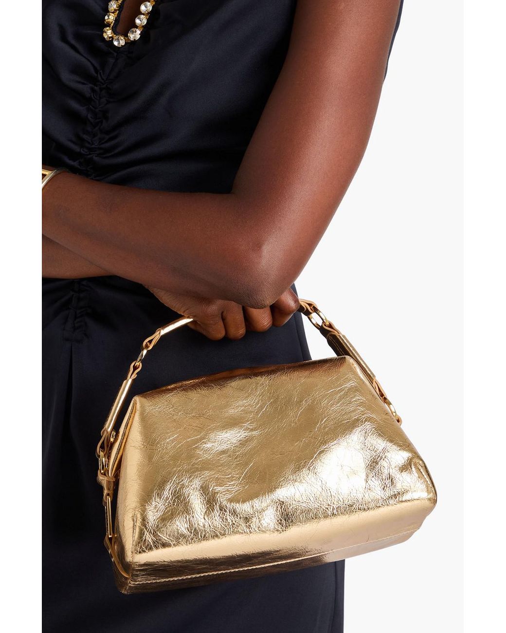 Sandro Natural Crinkled Leather Tote