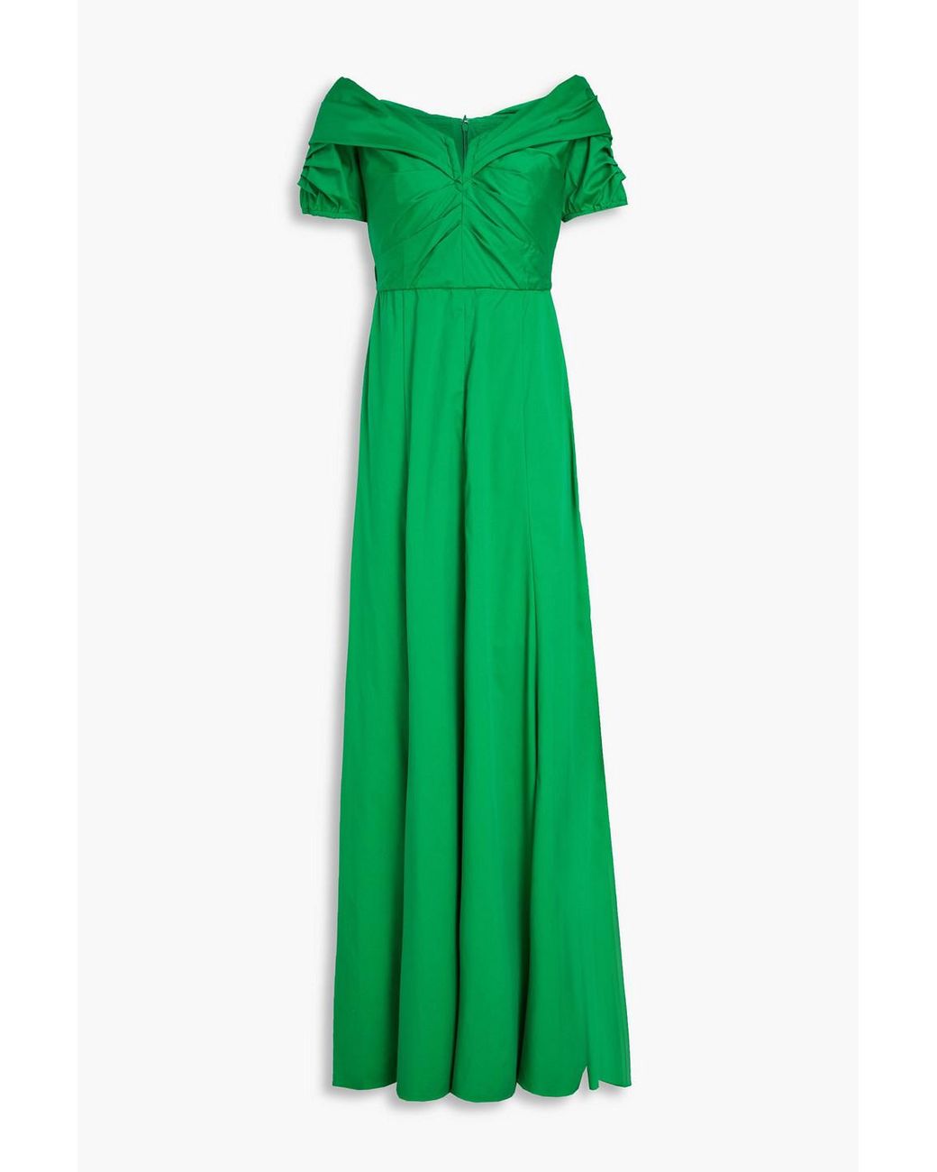 Diane von Furstenberg Laurie Pleated Cotton-blend Poplin Maxi Dress in Green  | Lyst
