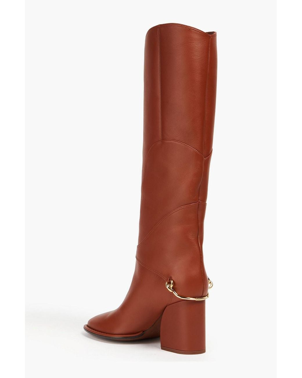 Zimmermann Brown Embellished Leather Knee Boots