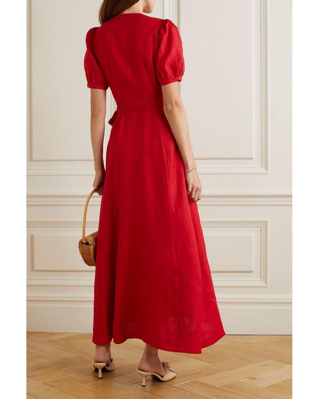 Sale reformation linen wrap dress Store Black Friday