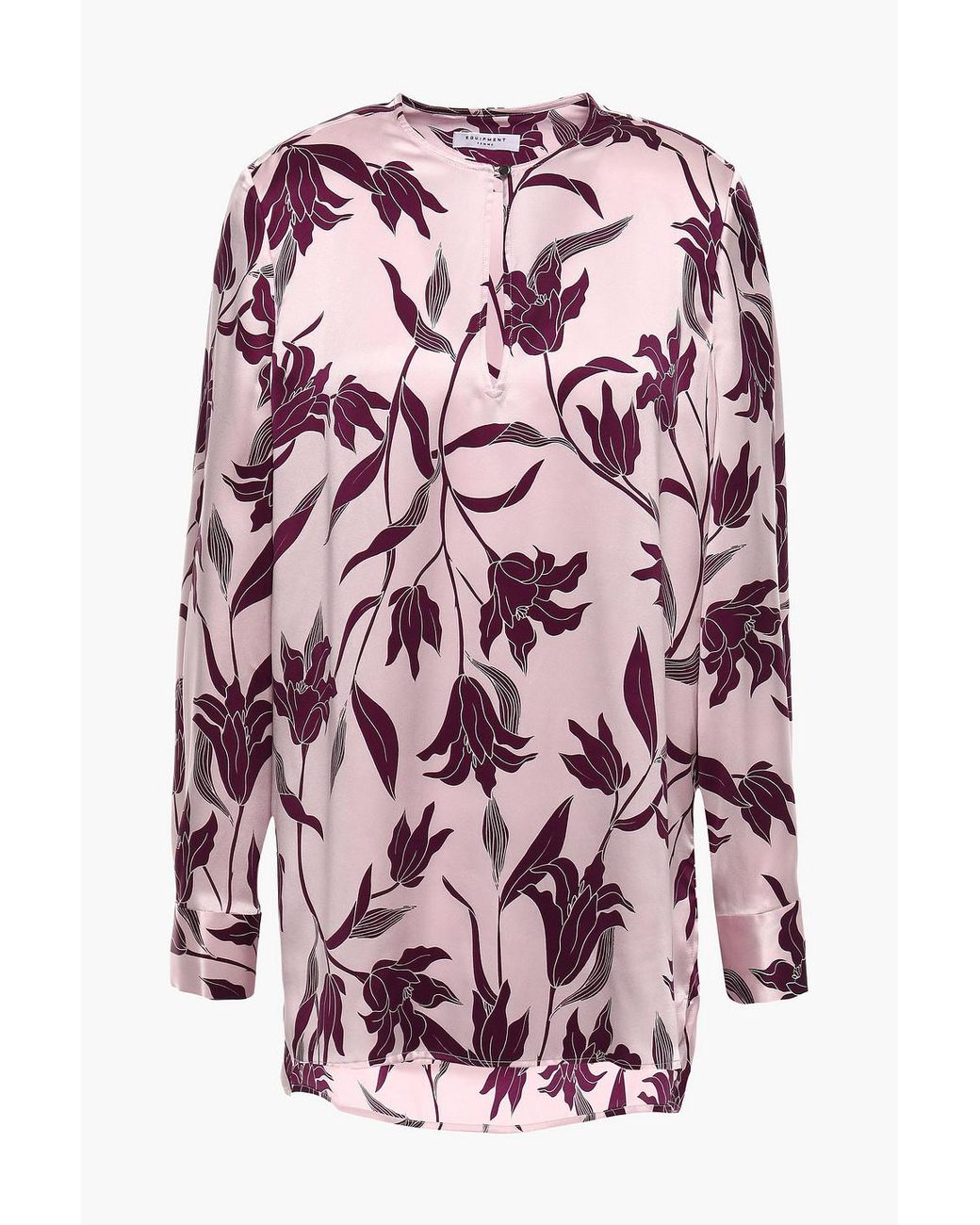 Equipment Delainey Floralprint Silksatin Blouse in Pink Lyst UK