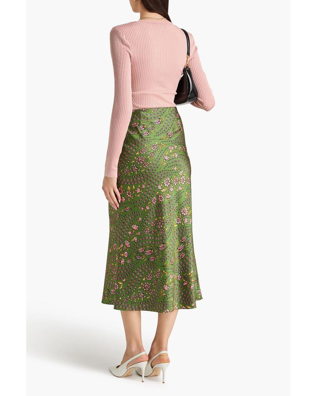 Veronica Beard Pink Acara Ribbed-knit Top