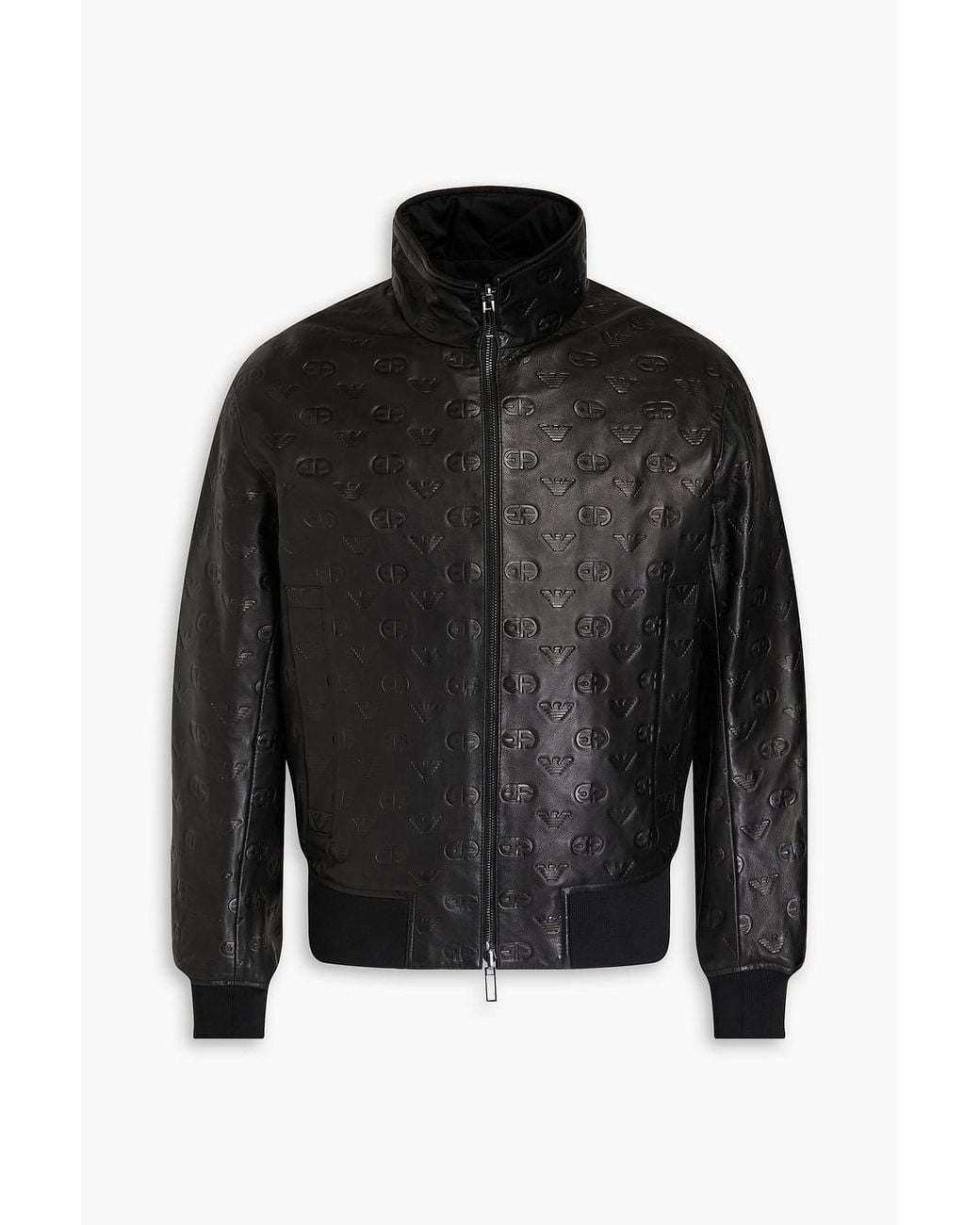 ヤ*ー様 Emporio Armani Embossed Lether Jack Emporio Armani Embossed Leather Jacket in Black for Men | Lyst UK