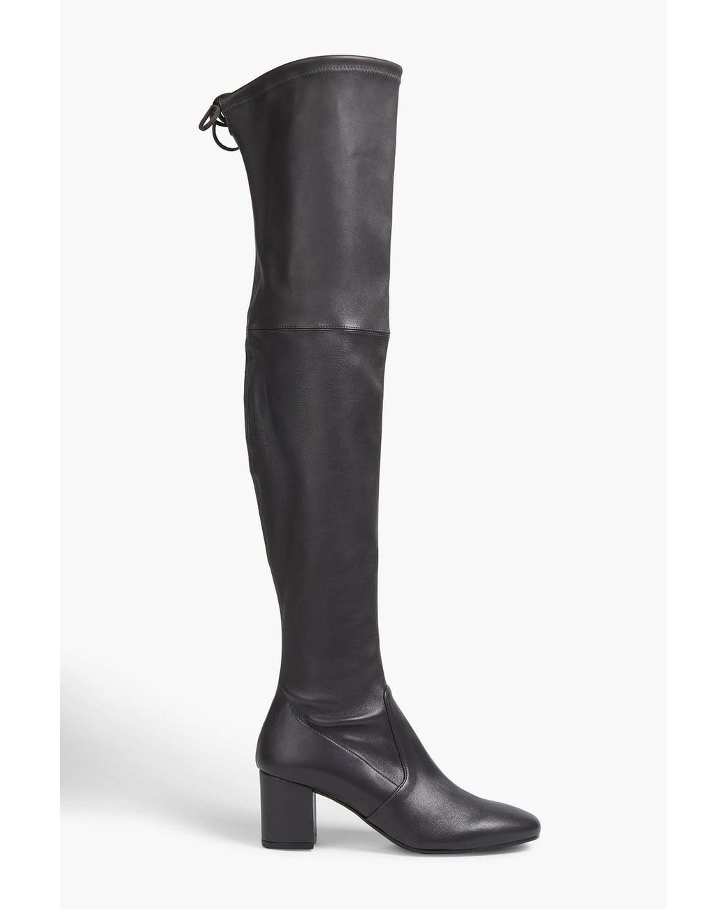 Black leather thigh outlet boots