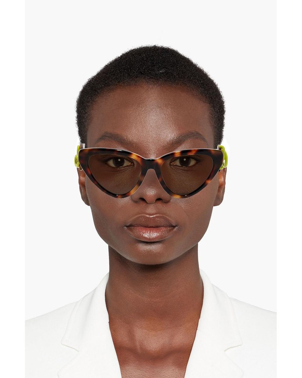 Linda Farrow Bea Bongiasca Cat-Eye Tortoiseshell Acetate