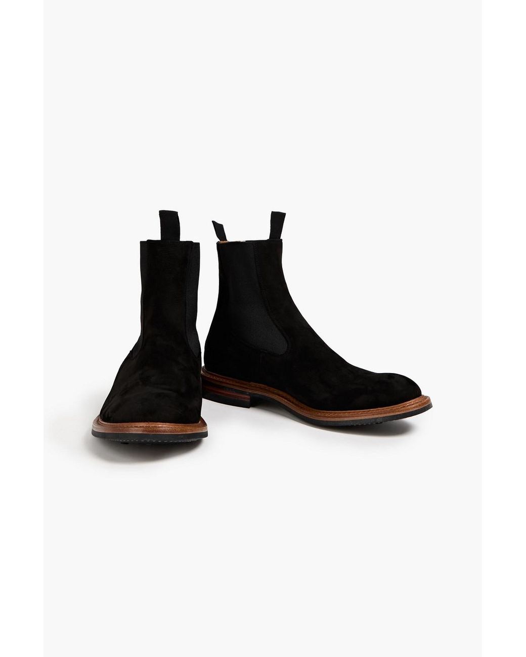 Tricker's Black Stephen Nubuck Chelsea Boots for men