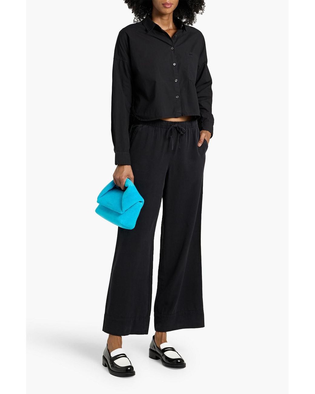 Alex Mill Riley Lyocell Wide-Leg Pants in Black | Lyst