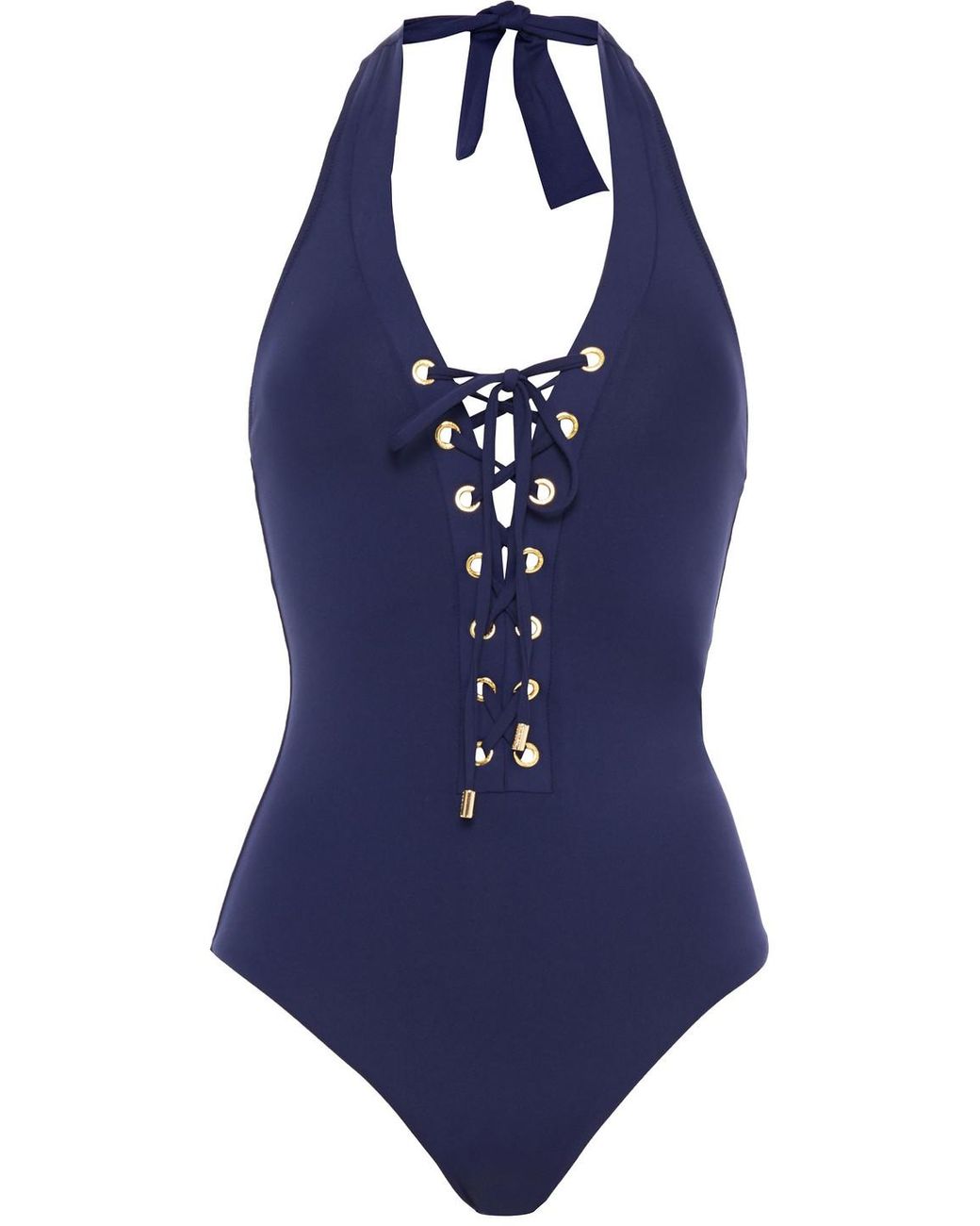 Melissa Odabash Synthetic Puerto Rico Laceup Halterneck Swimsuit in