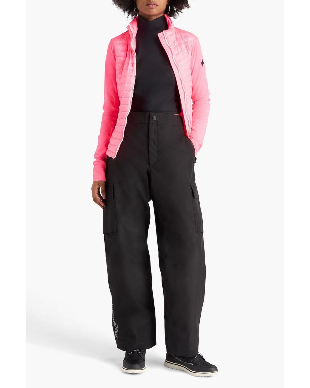 Moncler Black Printed Shell Ski Pants