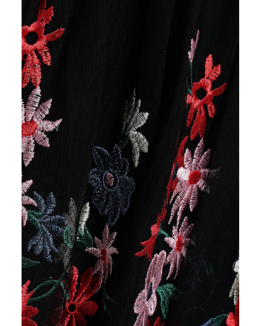 Jamie embroidered top tulle midi skirt