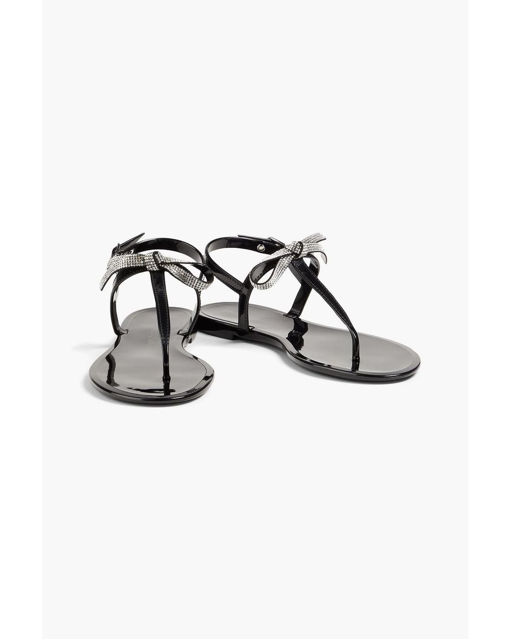 Stuart Weitzman Embellished Rubber Sandals in Black Lyst UK
