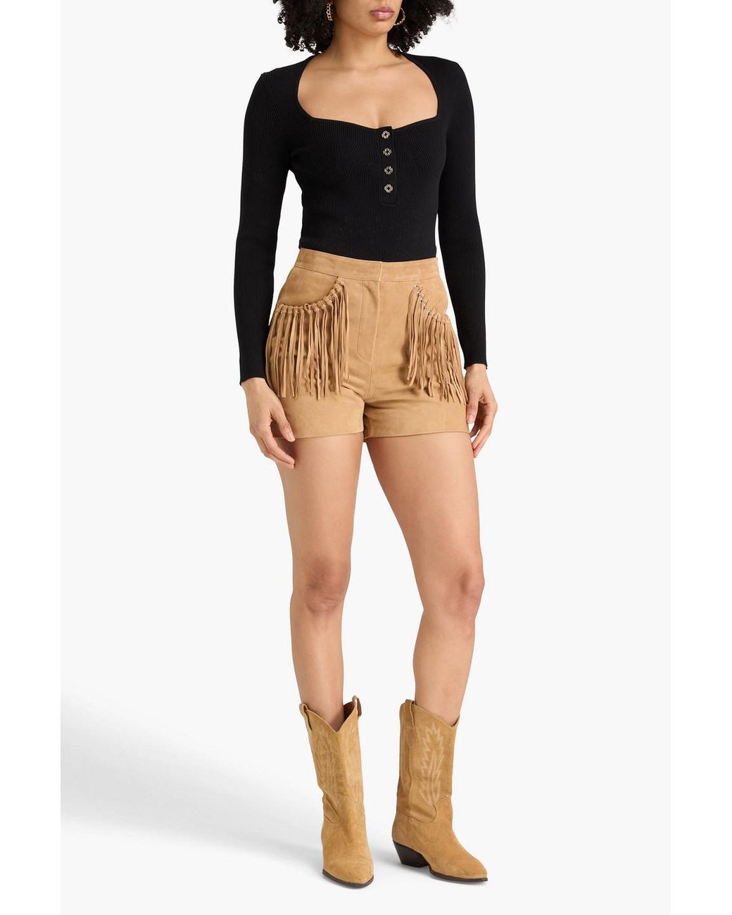 Maje Black Ribbed-Knit Sweater