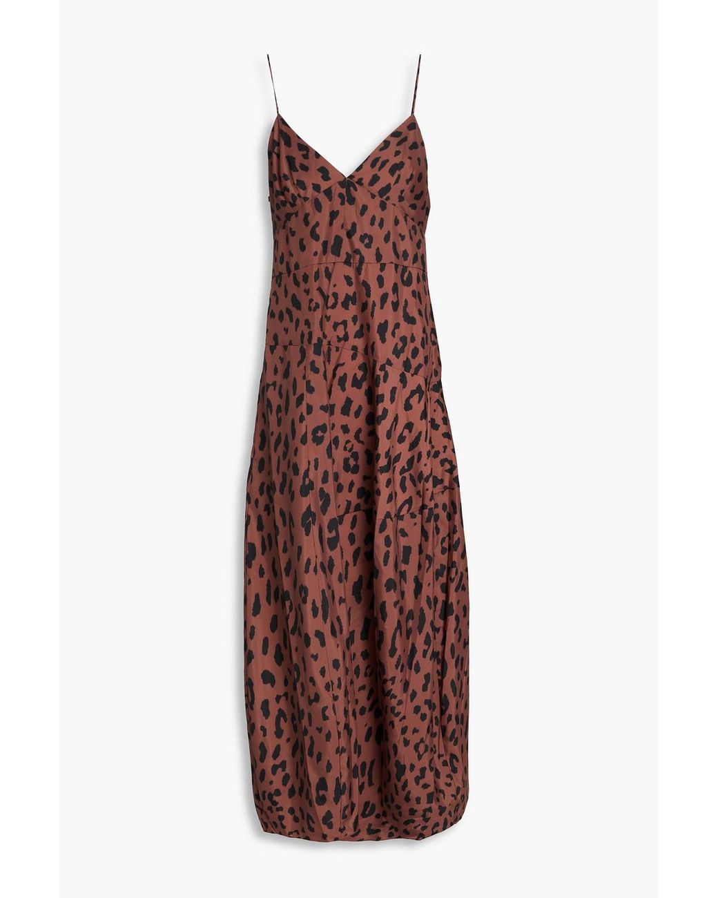 Tibi Asymmetric Leopard-print Taffeta Midi Dress in Purple | Lyst Australia