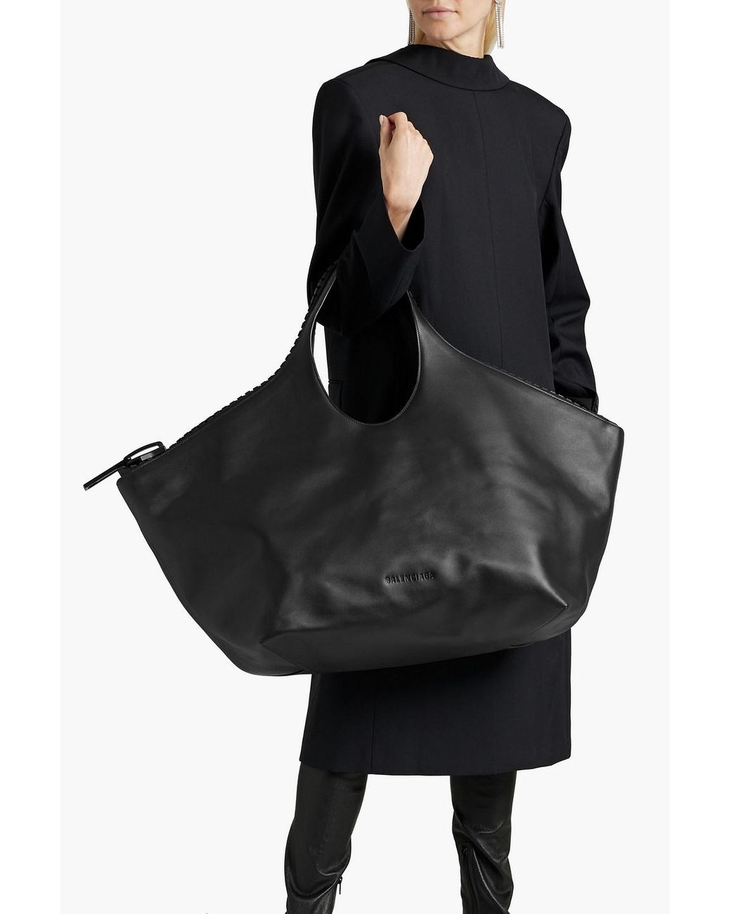 Balenciaga Megazip Leather Tote in Black | Lyst