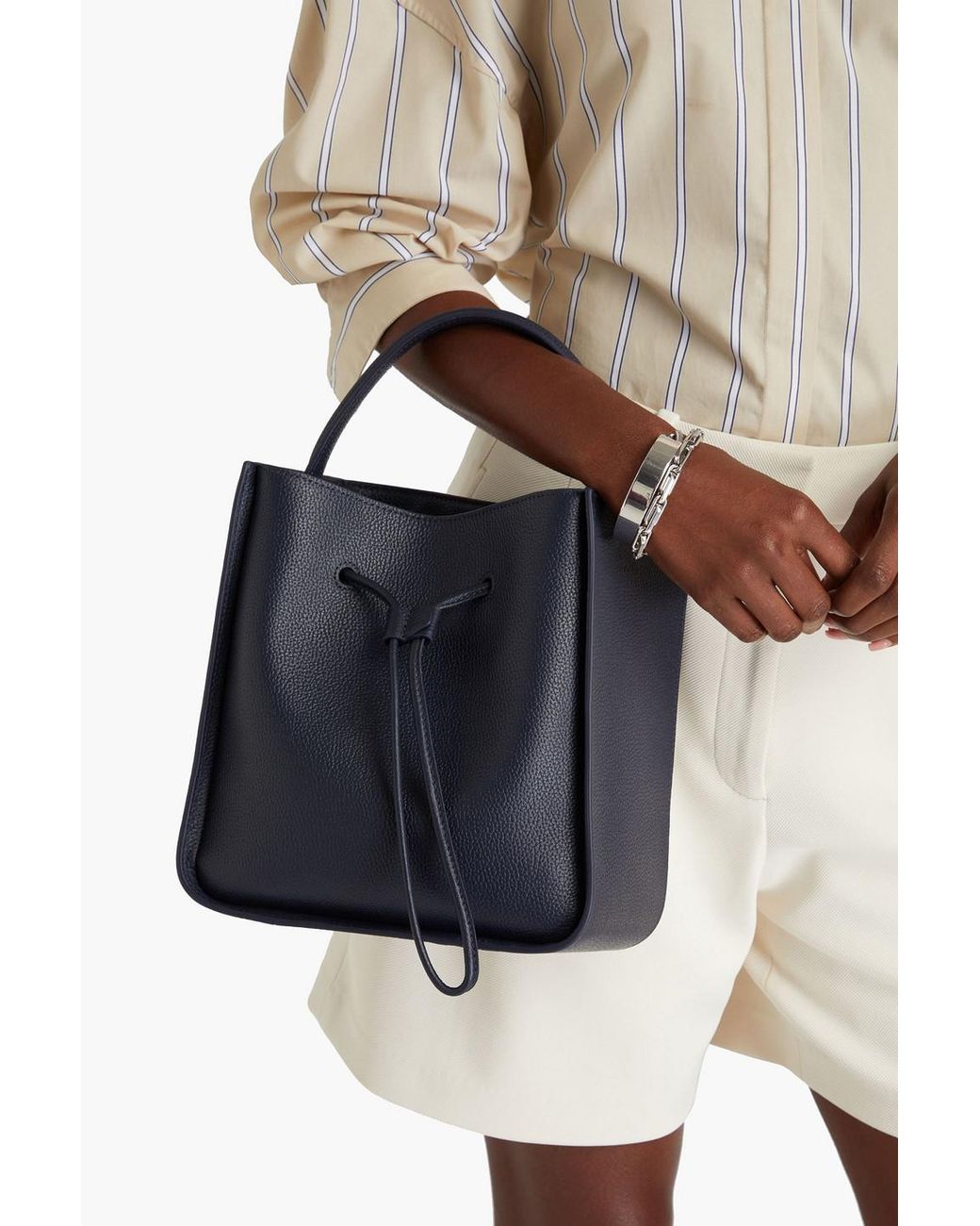 3.1 Phillip Lim Blue Soleil Small Pebbled-leather Bucket Bag