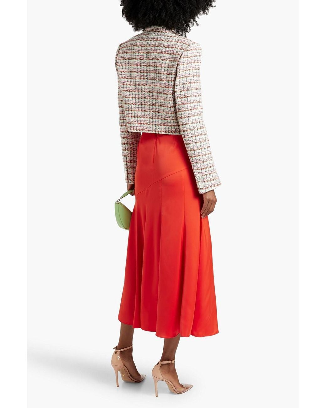 10 Crosby Derek Lam White Kyle Cropped Double-breasted Cotton-blend Tweed Blazer