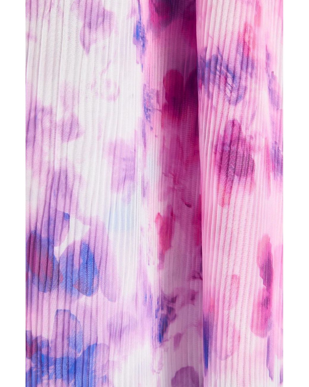 ROTATE BIRGER CHRISTENSEN Pink Plissé Floral-Print Georgette Maxi Dress