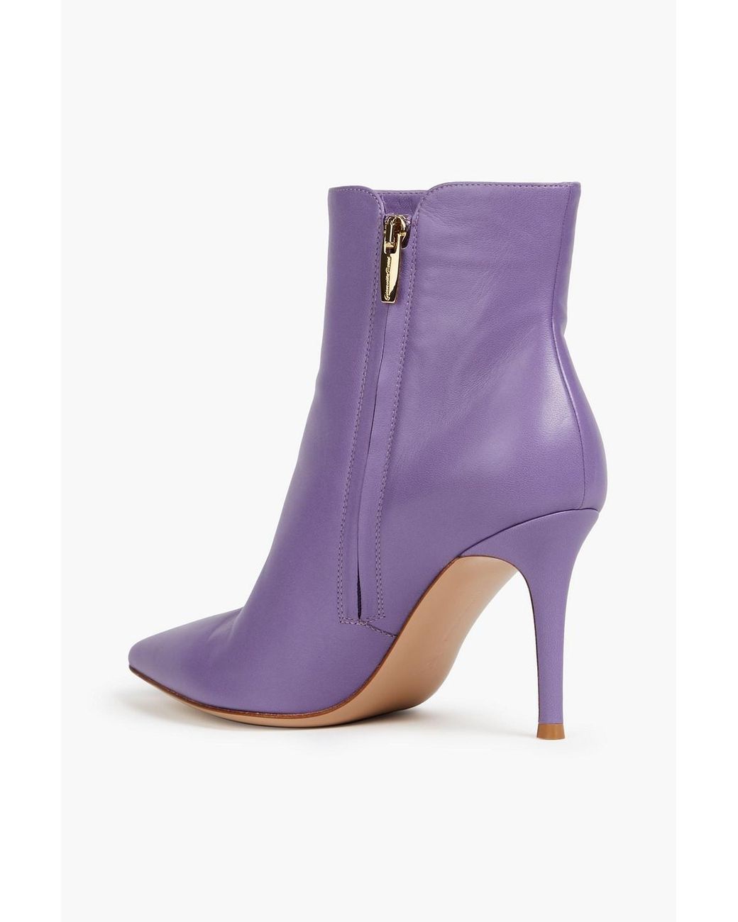 Gianvito Rossi Purple Levy Leather Ankle Boots