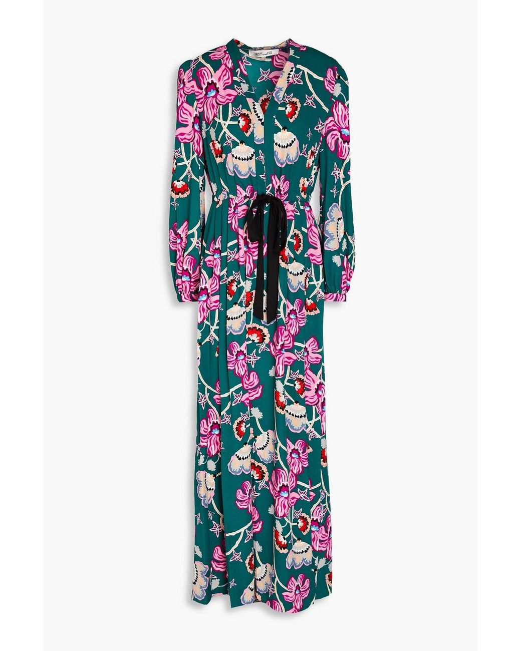 【DIANE VON FURSTENBERG】ミディ ラップドレス フローラル DIANE VON FURSTENBERG コットン混ポプリン ミディラップドレス