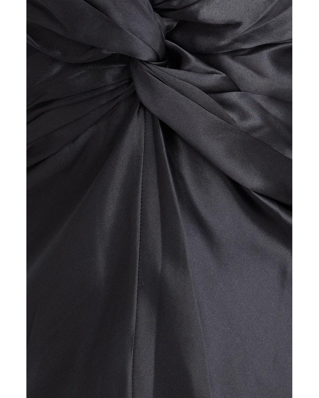 TOVE Black Sofia Twisted Silk-Satin Midi Dress