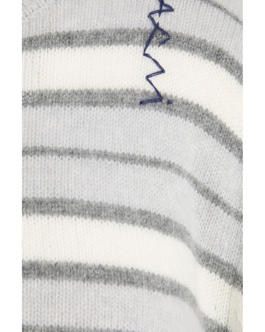 Marni White Gestreifter pullover aus einer woll-kaschmirmischung mit rückenausschnitt