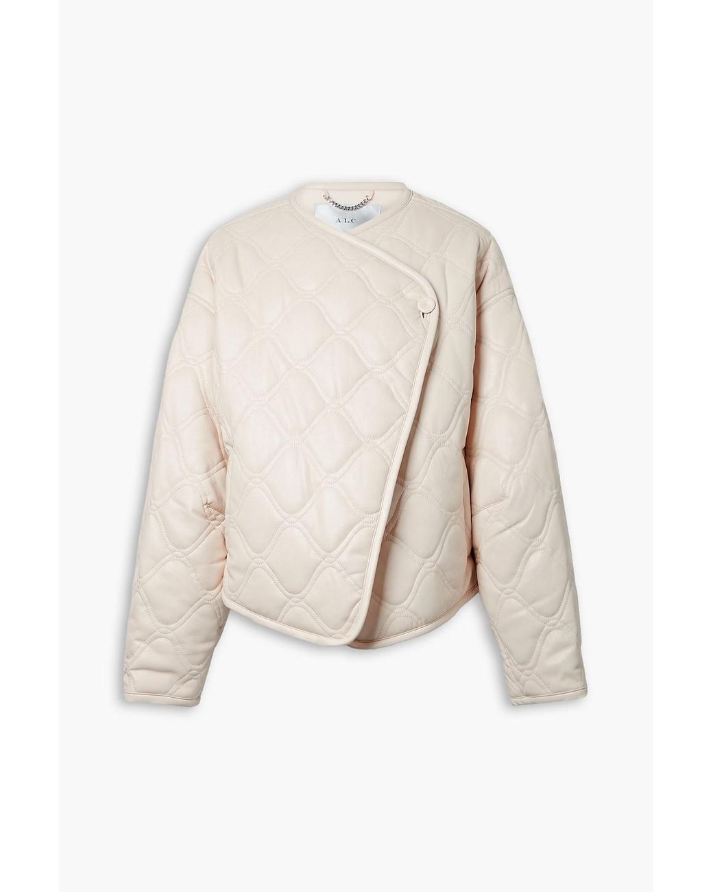 A.L.C. Emory Asymmetric Quilted Padded Faux Leather Jacket