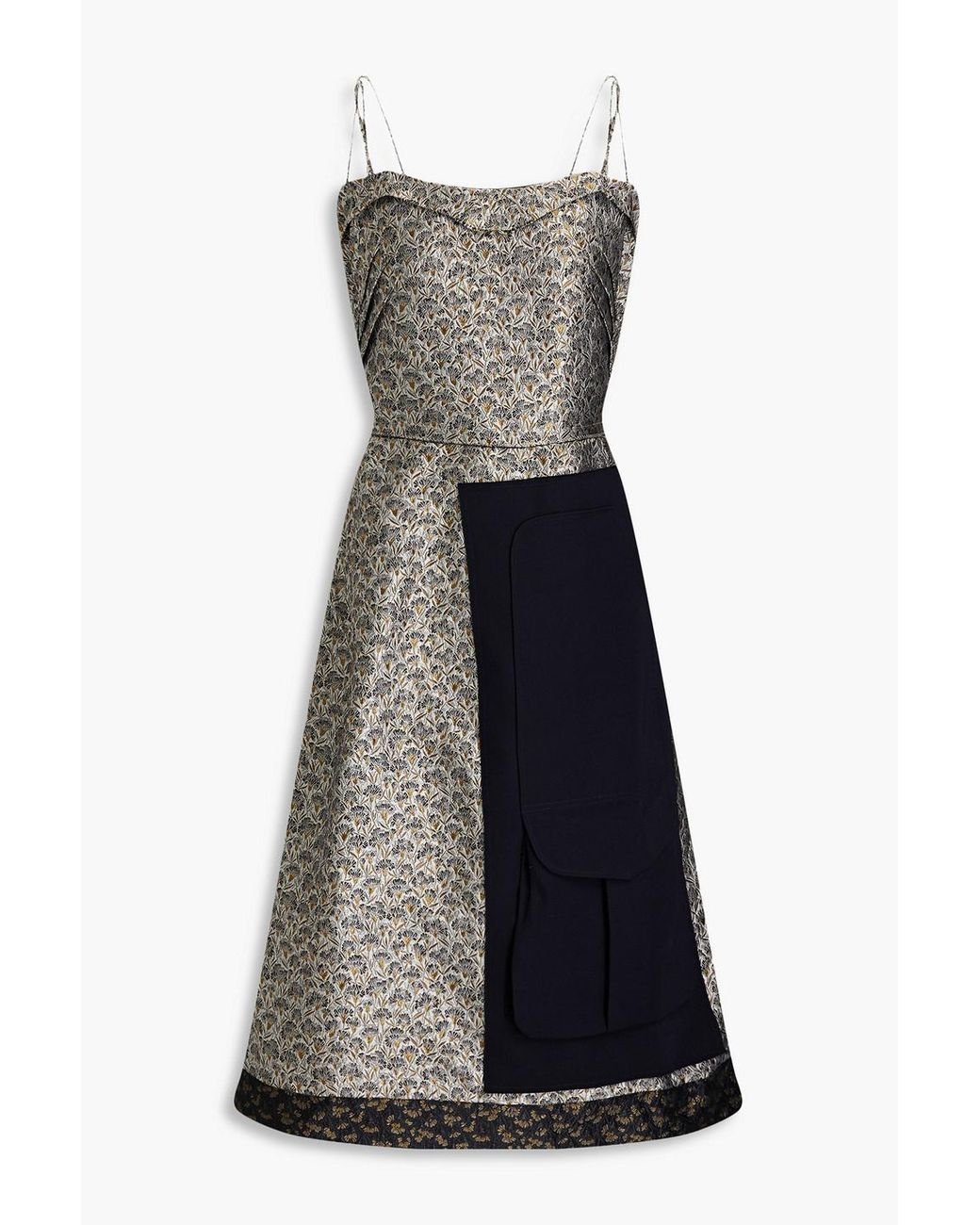 Maison Margiela Jacquard, Taffeta And Twill Midi Dress in