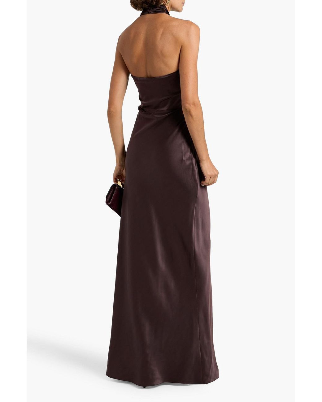 veronica beard alberta stretch-silk halter dress Alberta Halter Silk Blend Gown (Women)