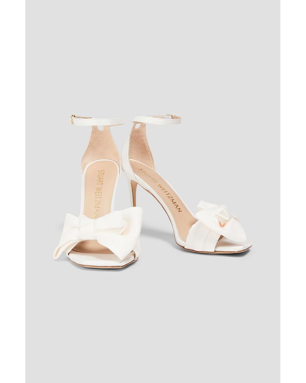 Stuart Weitzman Loveknot 100 Bow-embellished Satin Sandals