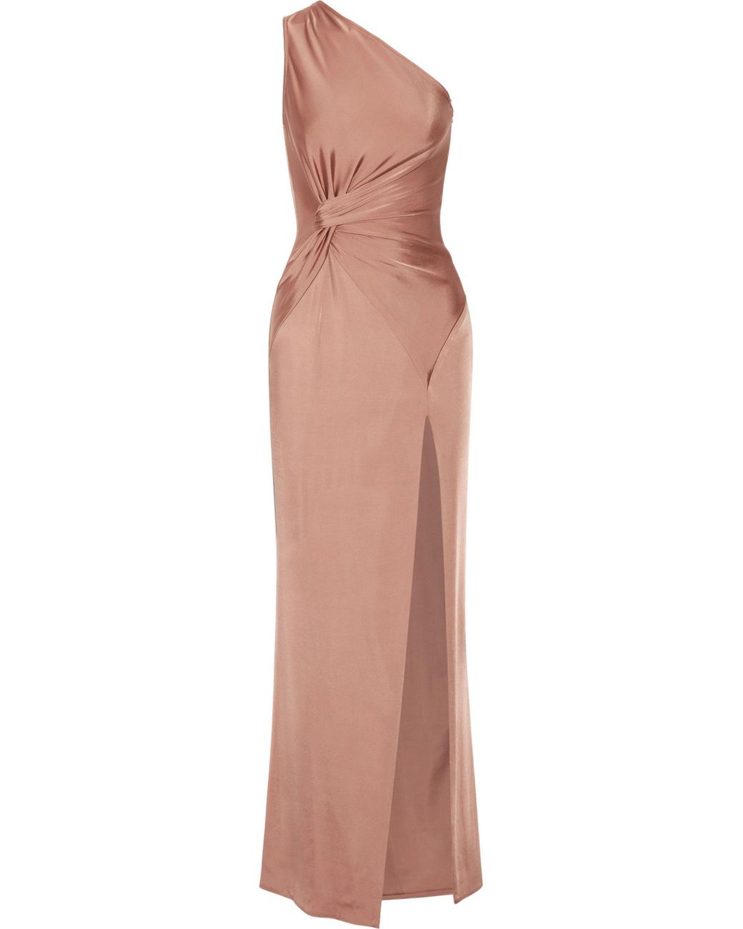 Cushnie et Ochs Denise One-shoulder Stretch-satin Gown Antique Rose in Pink