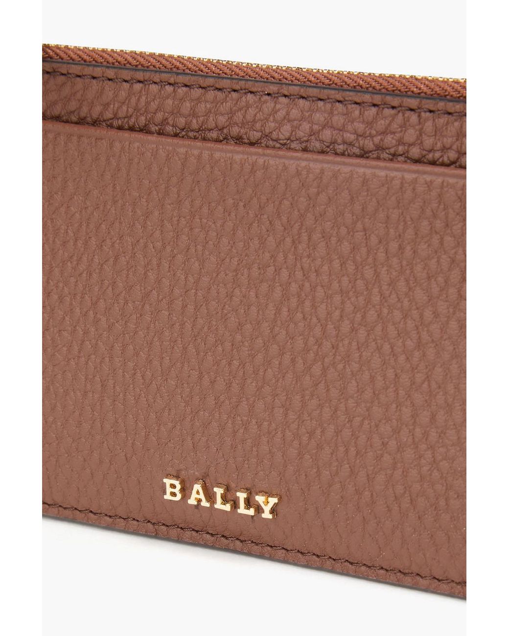 Bally Brown Pebbled-Leather Cardholder