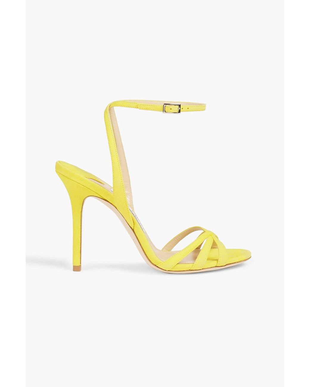 Jimmy Choo Dielle 100 Suede Sandals in Yellow | Lyst