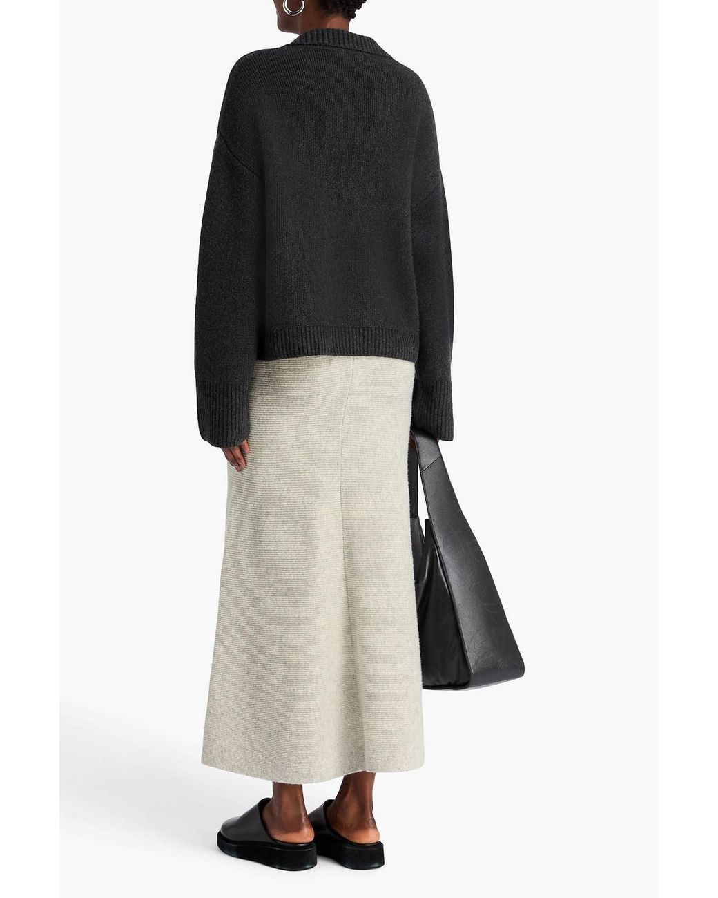 NAADAM Black Cashmere Polo Sweater