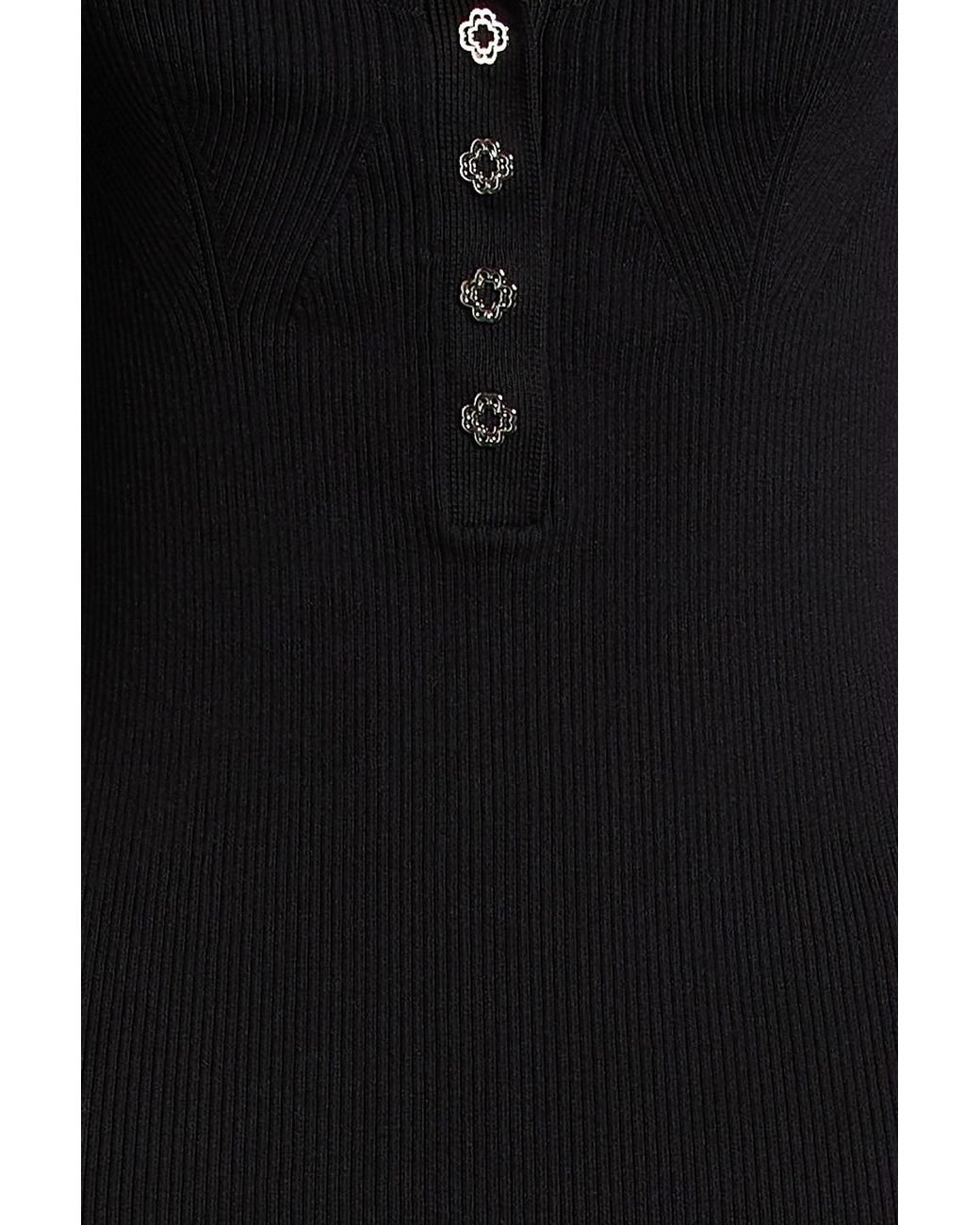 Maje Black Ribbed-Knit Sweater